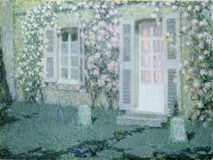 Het Huis met Rozen, 1936 door Henri Eugene Augustin Le Sidaner