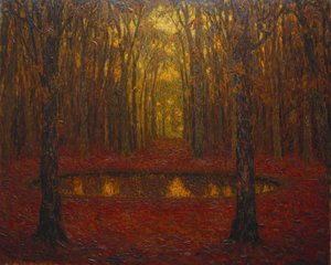 De vijver in Versailles in de herfst door Henri Eugene Augustin Le Sidaner