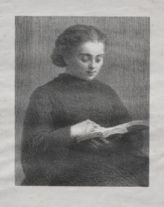 Lezen: Portret van de Zus van de Kunstenaar door Henri Fantin-Latour