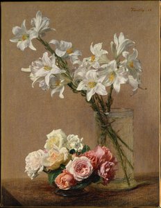 Rozen en lelies door Henri Fantin-Latour
