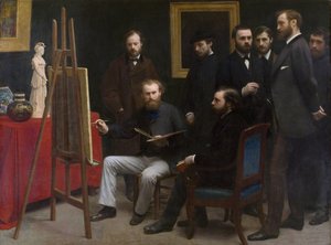 Een atelier bij Les Batignolles door Henri Fantin Latour