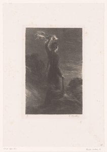 Isolde geeft Tristan het afgesproken sein door Ignace Henri Jean Fantin Latour