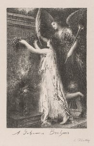 Aan Johannes Brahms door Ignace Henri Jean Fantin Latour