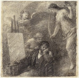 De ontmoedigde kunstenaar door Henri Fantin Latour