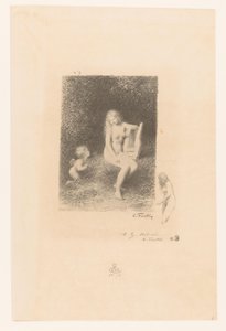 Muze van de muziek met Amor door Ignace Henri Jean Fantin Latour