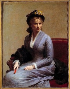 Portret van Charlotte Dubourg (1850-1921) Zij is de zus van de vrouw van de kunstenaar door Ignace Henri Jean Fantin Latour