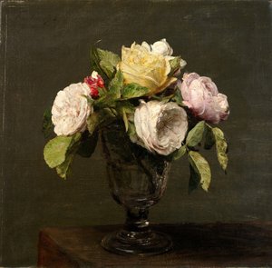 Rozen in een Glas op Voet, 1873