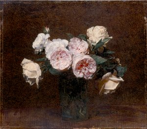 Stilleven: roze, witte en gele rozen, 1894