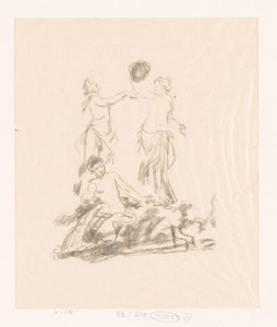 Studie van drie dansende vrouwen door Ignace Henri Jean Fantin Latour