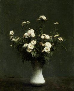Vaas met chrysanten door Henri Fantin Latour