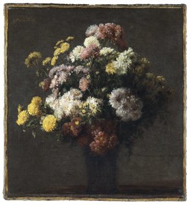 Vaas met chrysanten door Henri Fantin Latour