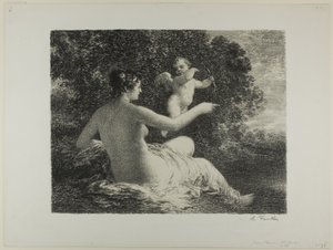 Venus en Cupido, grote plaat door Ignace Henri Jean Fantin Latour