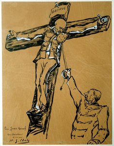Satire op de Dreyfus-affaire: Kapitein Dreyfus en Generaal Mercier door Henri Gabriel Ibels