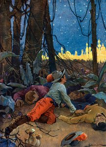 Voorstelling van El Dorado, een legendarische goudstad die Europeanen aantrok in de 16e en 17e eeuw en ontstond ten tijde van de verovering van de Nieuwe Wereld door de conquistadores in de 16e eeuw door Henri Gaston Darien