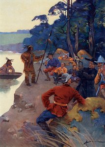 De eerste Europese kolonisten aan de oevers van de Saint Lawrence rivier, huidig Quebec 16e-17e eeuw