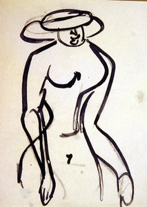 Wespentaille wandelaar door Henri Gaudier Brzeska