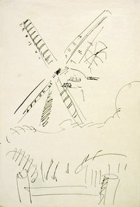 Windmolen door Henri Gaudier Brzeska