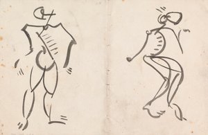 Vijf studies voor een sculptuur door Henri Gaudier Brzeska
