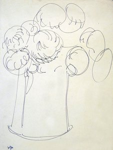Bloemen in een kruik door Henri Gaudier Brzeska
