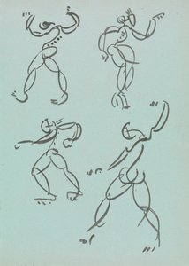 Vier Studies van Dansende Figuren
