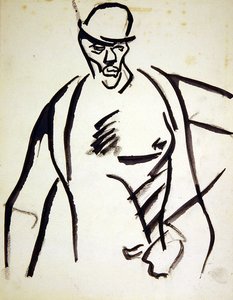 Man met bolhoed door Henri Gaudier Brzeska