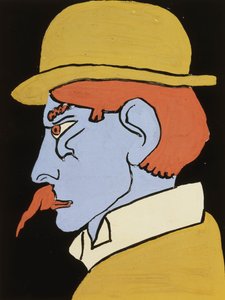Man met snor, profiel, ca. 1911-12