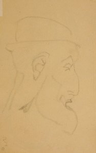 Portret van een oude man, rechterprofiel door Henri Gaudier Brzeska