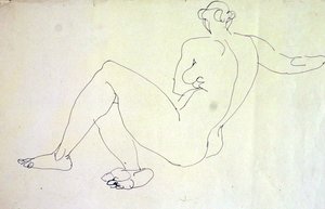 Liggende vrouwelijke naakt van achteren door Henri Gaudier Brzeska