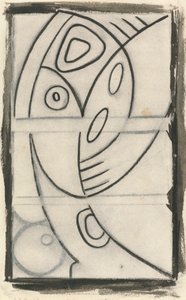 Reliëf ontwerp van een abstract vrouwelijk figuur door Henri Gaudier Brzeska