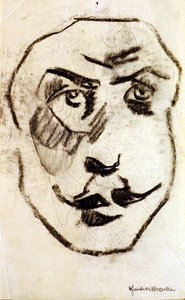 Beeldhouwwerk hoofd van Brodzky door Henri Gaudier Brzeska