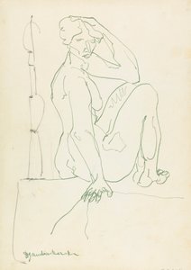 Zittende vrouwelijke figuur door Henri Gaudier Brzeska