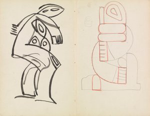Studie van een vrouwelijke figuur, abstracte figuurstudie door Henri Gaudier Brzeska