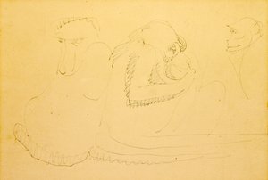 Drie apen door Henri Gaudier Brzeska