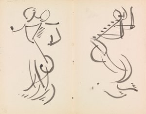Twee dansende figuren door Henri Gaudier Brzeska