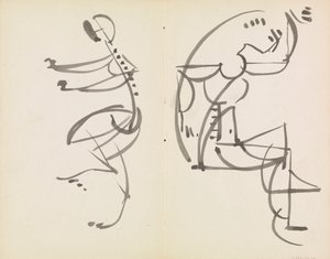 Twee figuurstudies door Henri Gaudier Brzeska