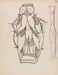 Twee studies voor een sculpturale kolom door Henri Gaudier Brzeska