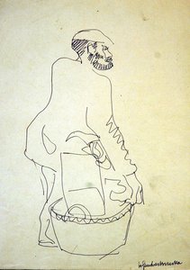 Jood uit Whitechapel die tweedehands goederen verkoopt door Henri Gaudier Brzeska