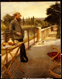 Een Elegante Man op een Terras, 1885 door Henri Gervex
