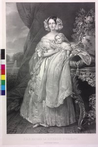 Hertogin van Mecklenburg-Schwerin en haar zoon Ludwig Philipp Helen