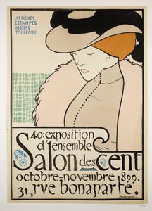 Salon des cents, tentoonstellingsaffiche door Henri Jacques Edouard Evenepoel