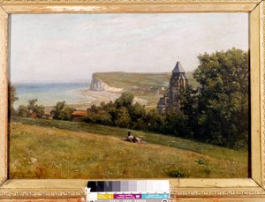Zicht genomen vanaf de treport Schilderij door Constant Dutilleux (1807-1865). 1865. Douai, Museum van de Chartreuse
