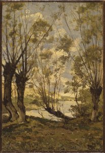 Wilgen aan de Oevers van de Loire door Henri Joseph Harpignies