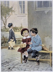 Vrijhandel - aquarel door Geoffroy in "Le Figaro Illustré", mei 1901