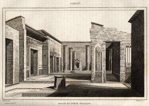 Het huis van de tragische dichter, in Pompeii, gravure door Labrouste door Henri Labrouste