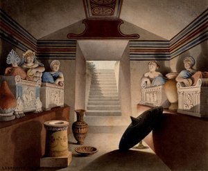 Uitzicht op een Etruskische Tombe door Henri Labrouste