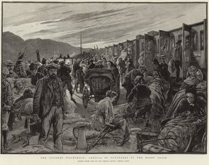 De bedevaart naar Lourdes (litho)