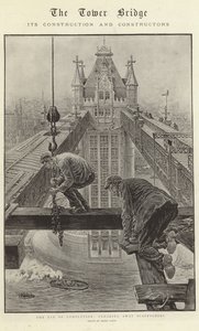De Tower Bridge, de bouw en de bouwers (litho)