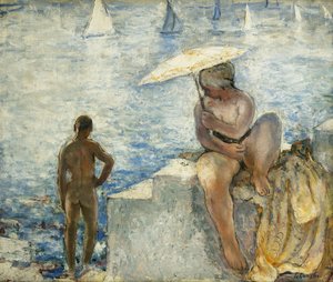 Een Jonge Zwemmer met een Parasol, ca. 1925-1930