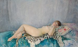 Naakt op luipaardhuid, Le Cannet, 1926