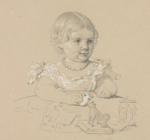 Portret van een kind door Henri Lehmann